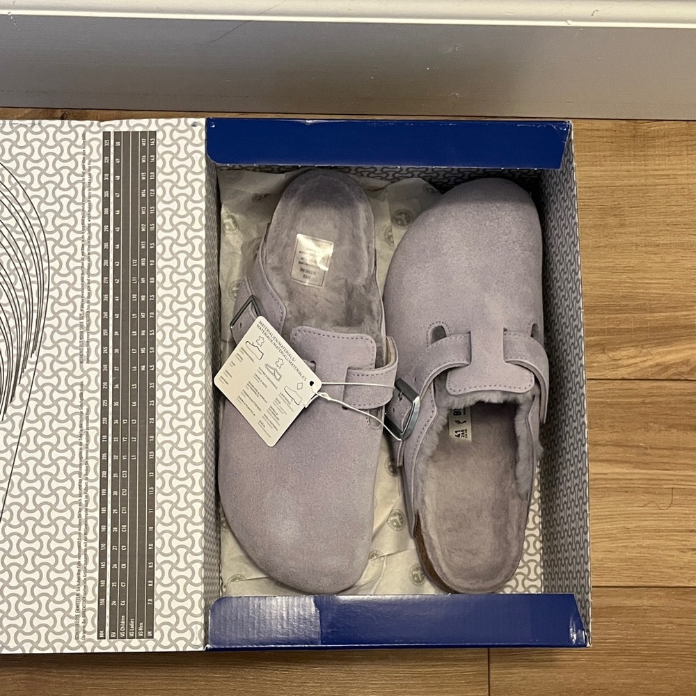 Birkenstock Light Purple Suede Clogs